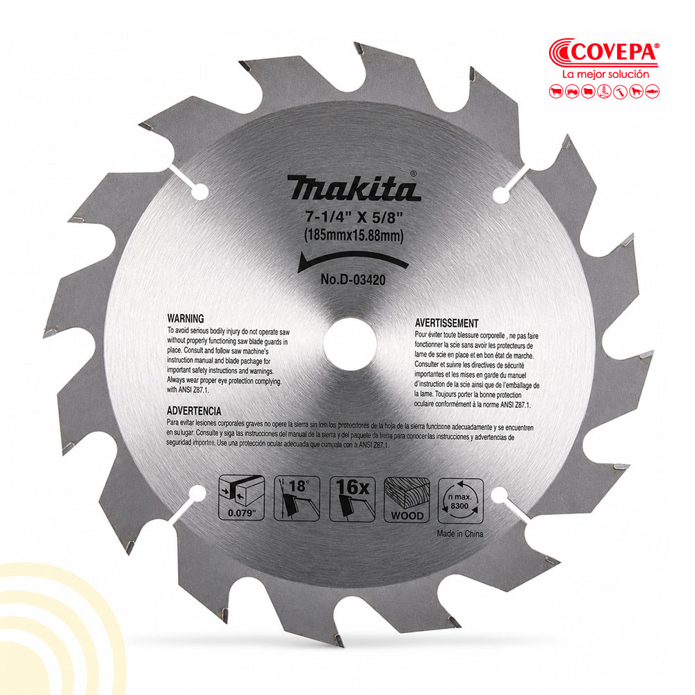 Disco Sierra Circular 7-1/4" 16D Makita D-03420