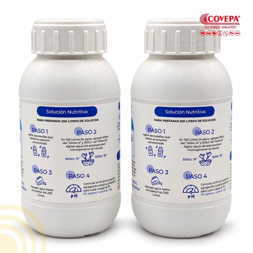 Solución Hidropónica TopGrow Hidro A + B Pack 500 cc