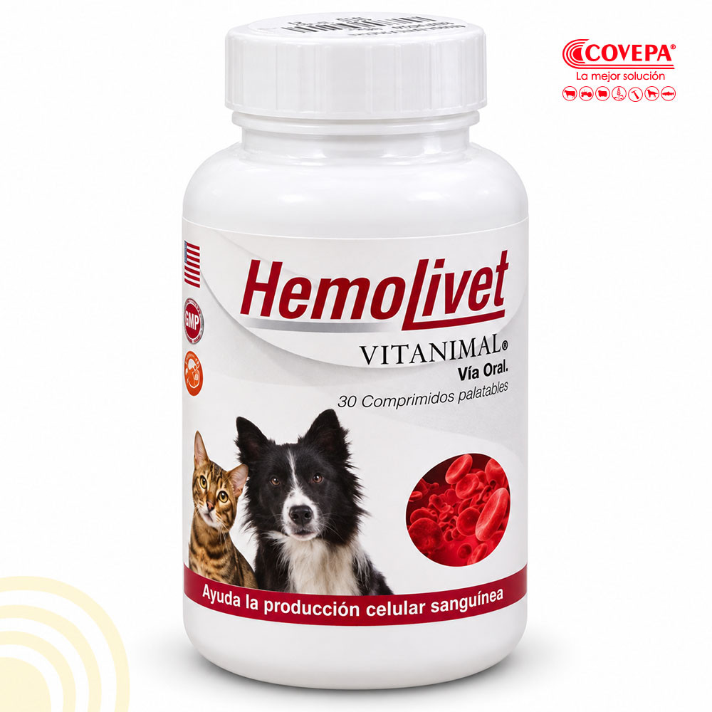 Hemolivet Estimulante Sanguíneo para Perros y Gatos (30 Comp.)