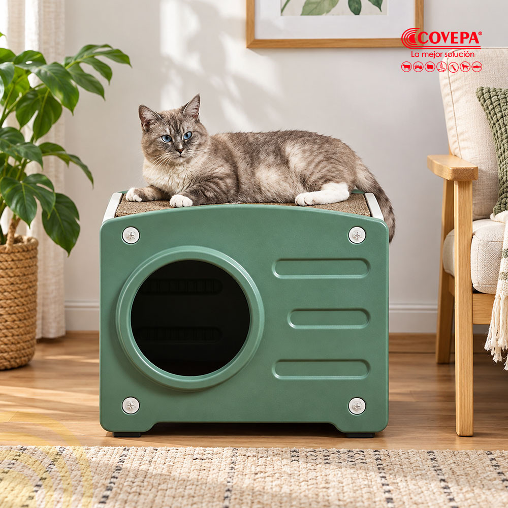 Casa para Gato con Rascador 56x42cm