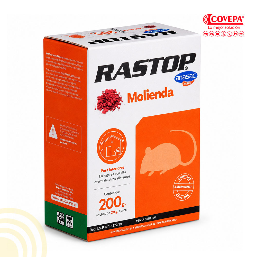 Raticida Rastop Molienda Toffee 200g Anasac
