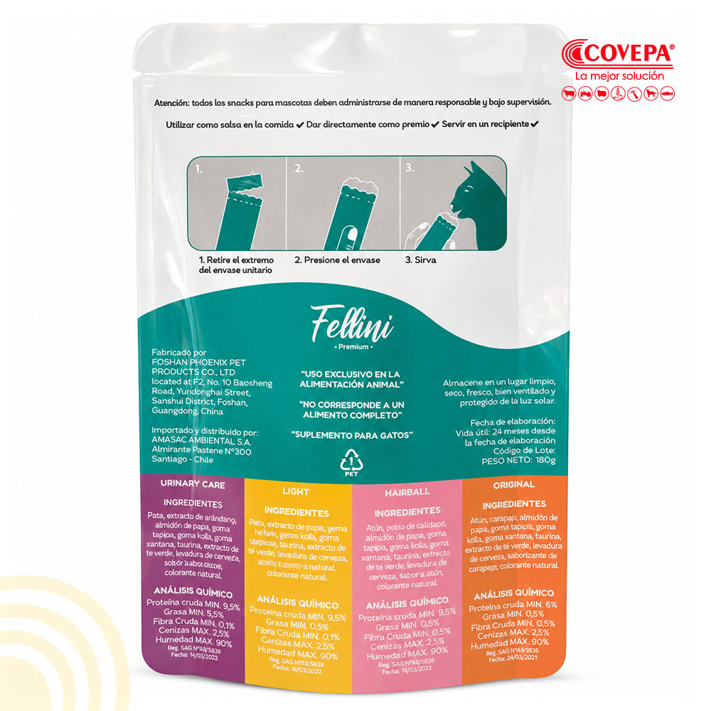 Snack Gato Fellini Creamy Mix 180g (12u)